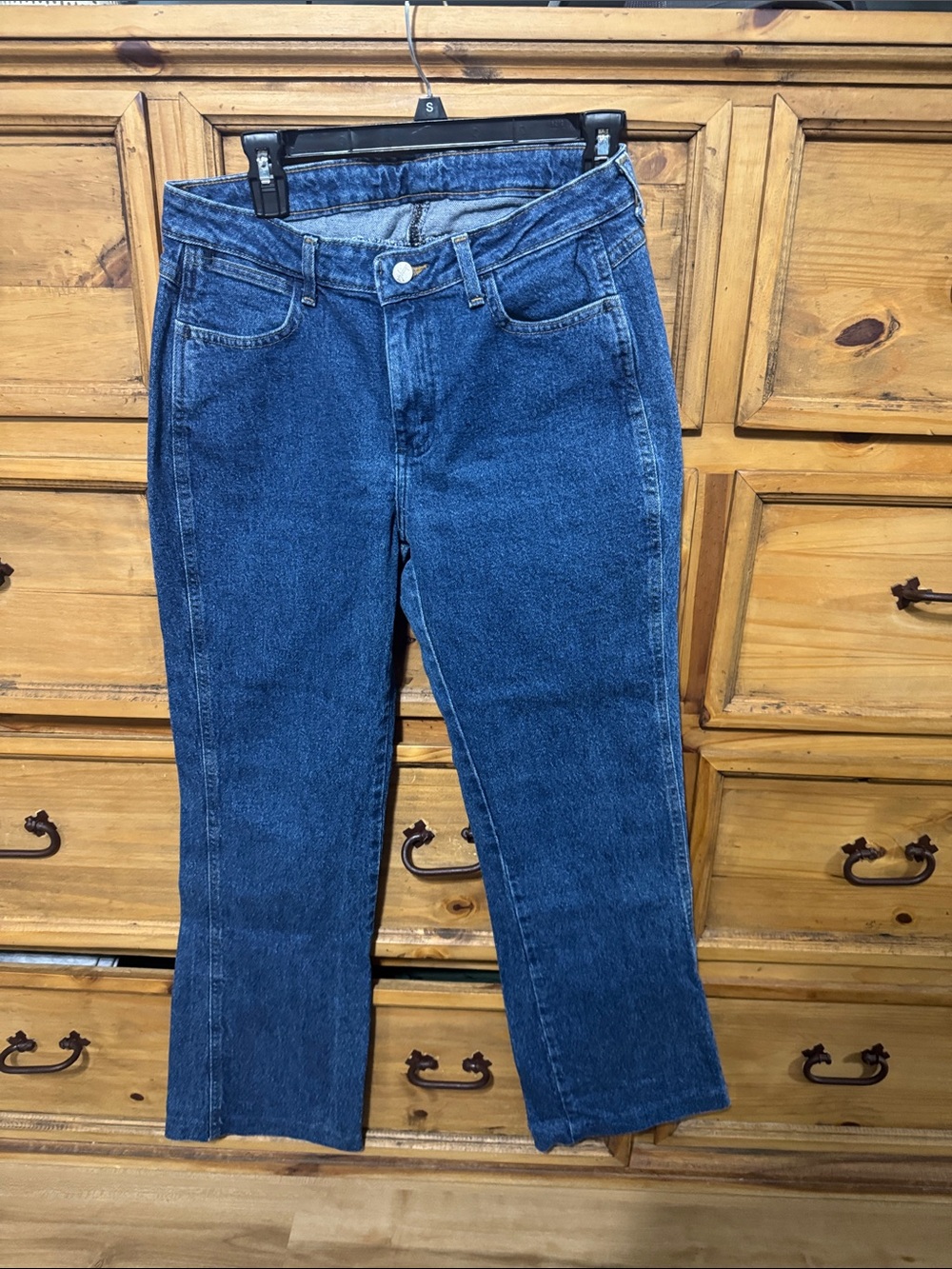 Wrangler Blue Denim Jeans with Yellow Stitching